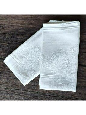 Vintage Kemp & Beatley White Damask Napkins Set Of 2 Cotton blend Czech Republic